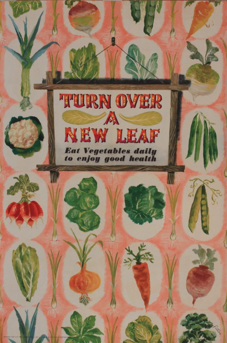 James Fitton (1899-1992) Turn Over a New Leaf, original: James Fitton (1899-1992) Turn Over a New Leaf, original WW2 Home Front poster printed for HMSO by J Howitt 1943 - 76 x 51 cm