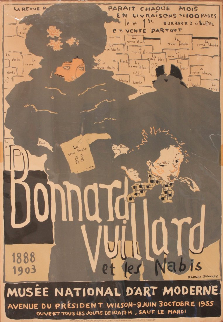 Bonnard Vuillard et les Nabis, original lithograph: Bonnard Vuillard et les Nabis, original lithograph exhibition poster printed for Musee National D~art Moderne by Mourlot Paris 1955 - 72 x 50 cm