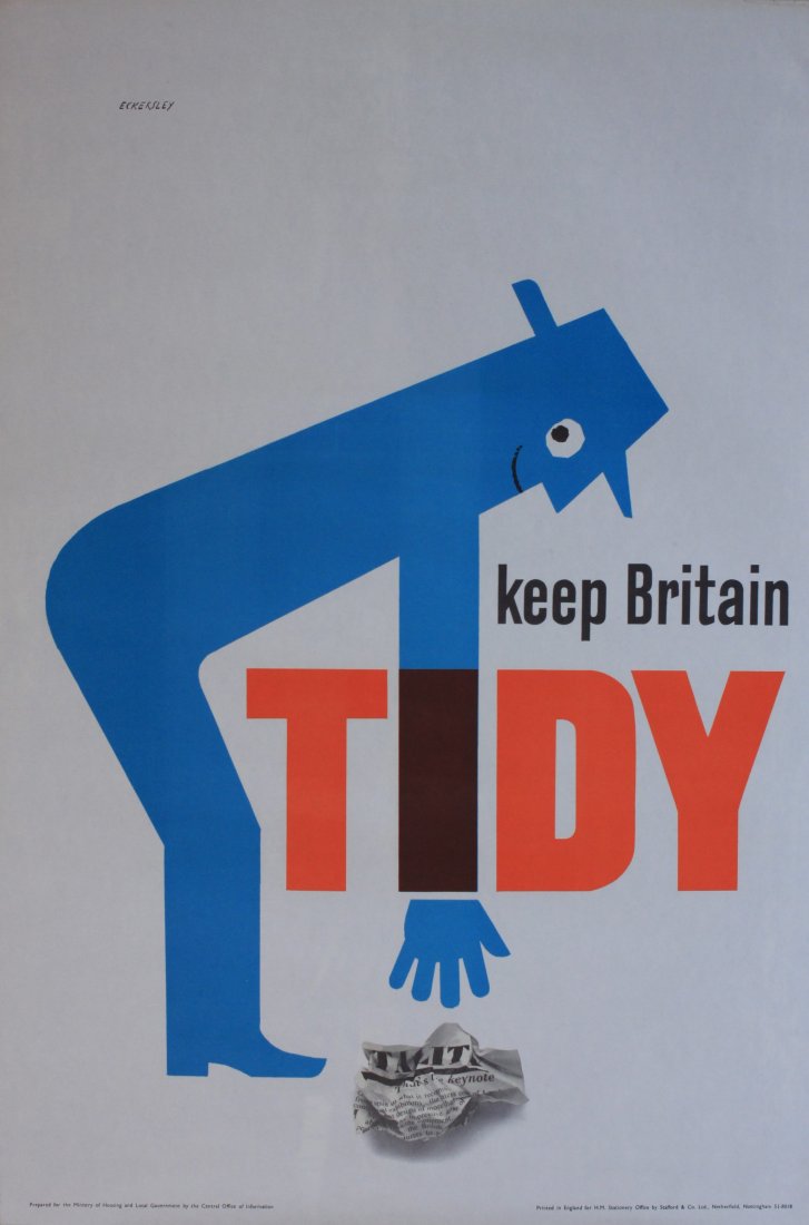 Eckersley (Tom 1914-1979) Keep Britain Tidy, original p: Eckersley (Tom 1914-1979) Keep Britain Tidy, original poster printed for COI HMSO by Stafford circa 1955 - 76 x 51 cm