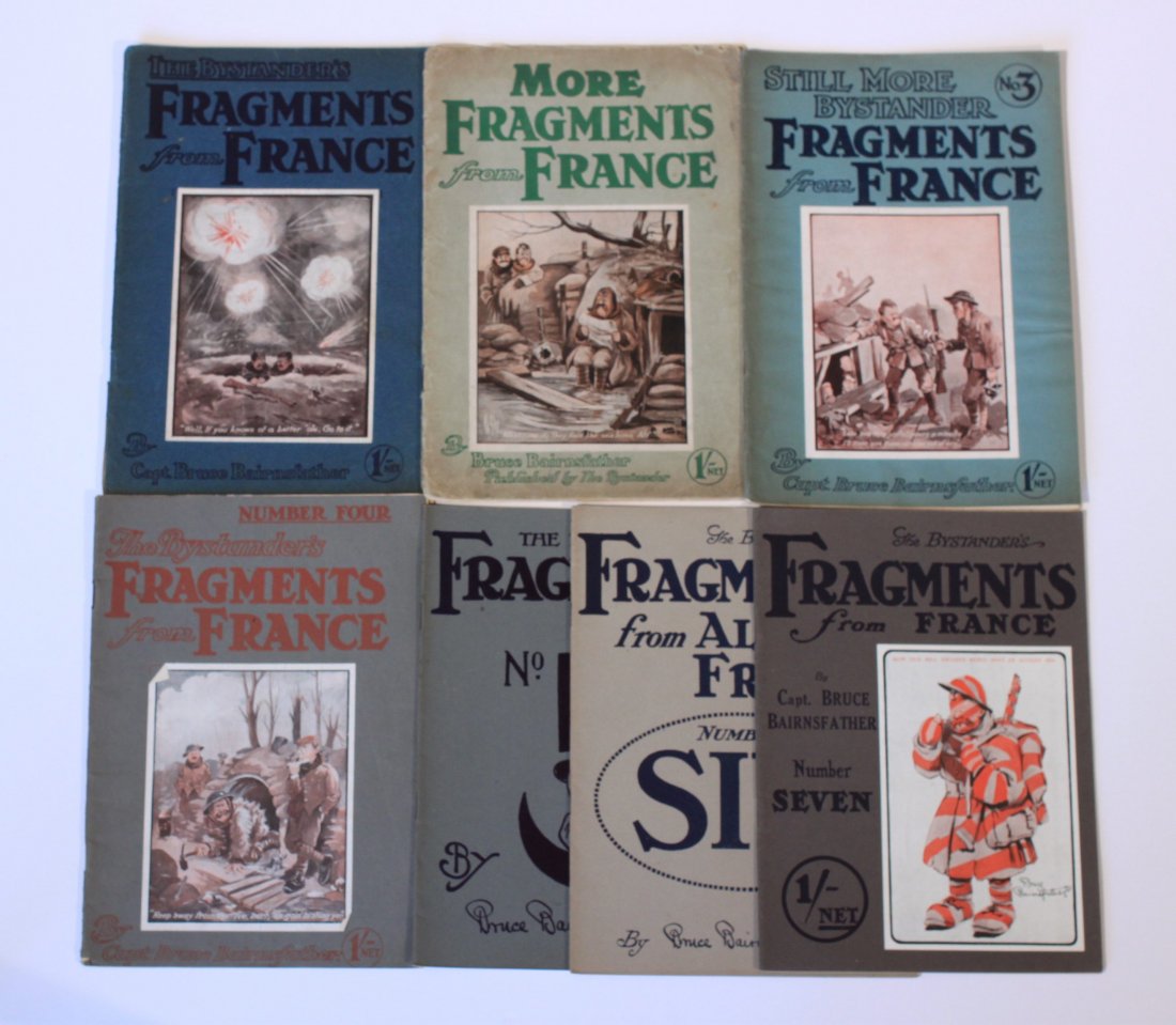 Bairnsfather (Capt. Bruce) The Bystander's Fragments: Bairnsfather (Capt. Bruce) The Bystander's Fragments from France, Volume 1 to 7, loose issues each with wrappers 1915 to 1918 A good set of Fragments