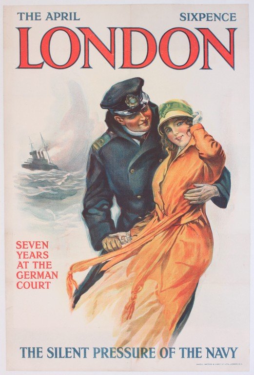 Original Vintage Poster: The April London (Magazine) WW1 period poster printed by Hazell Watson & Viney - 76 x 51 cm