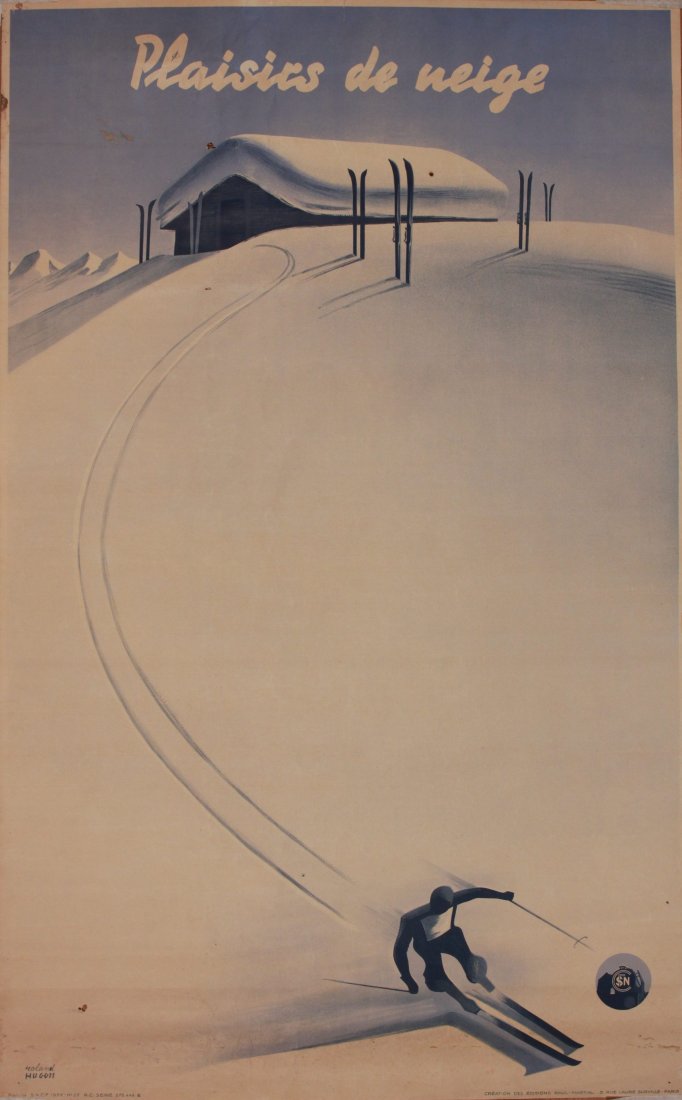 Roland Hugon Plaisirs de Neige, original SNCF poster (1 of 1)