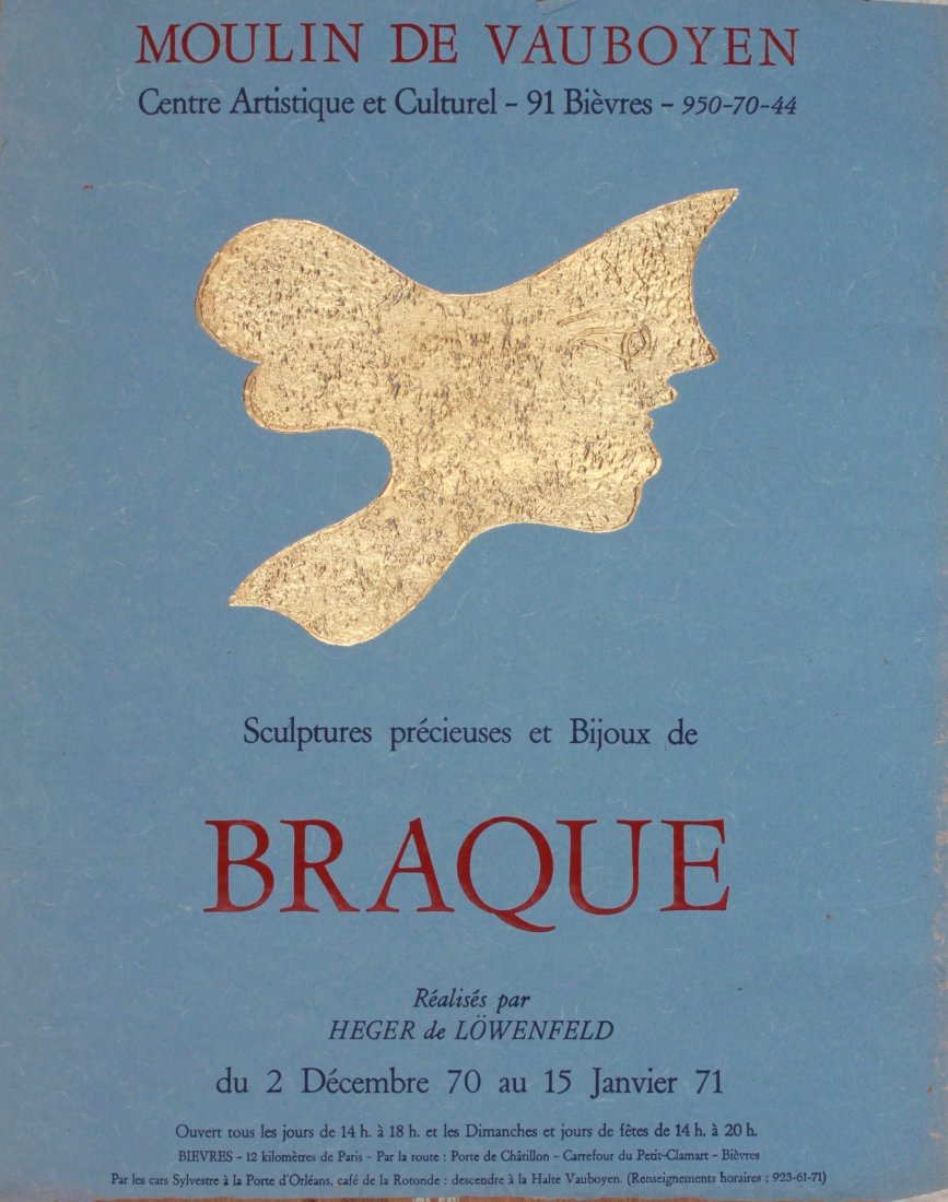 Braque, Exhibition poster Moulin de Vauboyen Bievres (1 of 2)