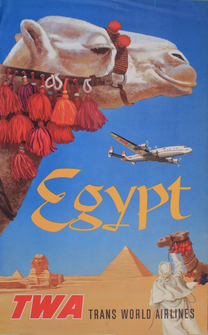 David Klein Egypt, TWA Trans World Airways, original: David Klein Egypt, TWA Trans World Airways, original printed in USA c.1955 - 102 x 64 cm