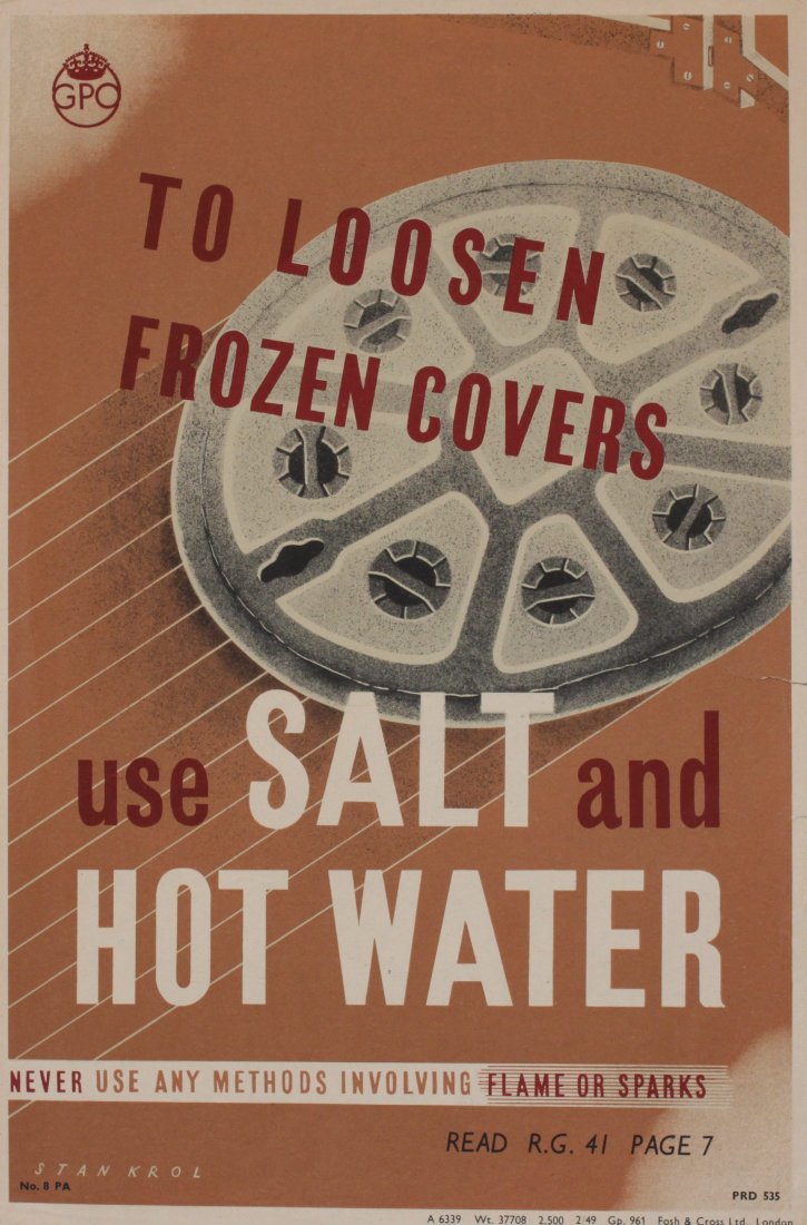 Stan Krol (born 1910) To loosen frozen covers, printed (1 of 2)