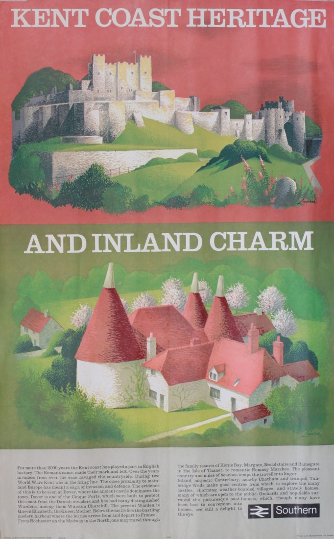 Lander (Reginald Montague born 1913) Kent Coast: Lander (Reginald Montague born 1913) Kent Coast Heritage, original poster Ad2901 printed for BR(SR) by St Michaels Press 1980 - 102 x 63 cm Property of the late Albert Cook ex Publicity Manager BR (NE