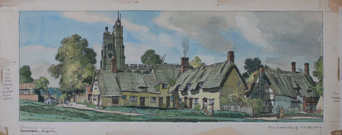 •F W Baldwin ( 1899-1984) Cavendish Suffolk, original (1 of 1)