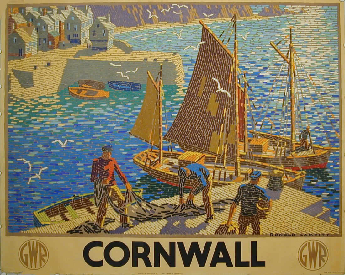 Roland Lampitt (1906-1988) Cornwall, original poster No (1 of 1)