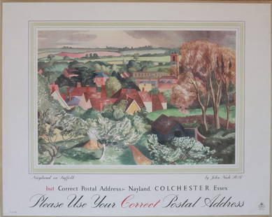 John Nash (1893-1977) Nayland In Suffolk, Please Use: John Nash (1893-1977) Nayland In Suffolk, Please Use the Correct Postal Address, original GPO poster PRD 1175 1960 - 73 x 92 cm