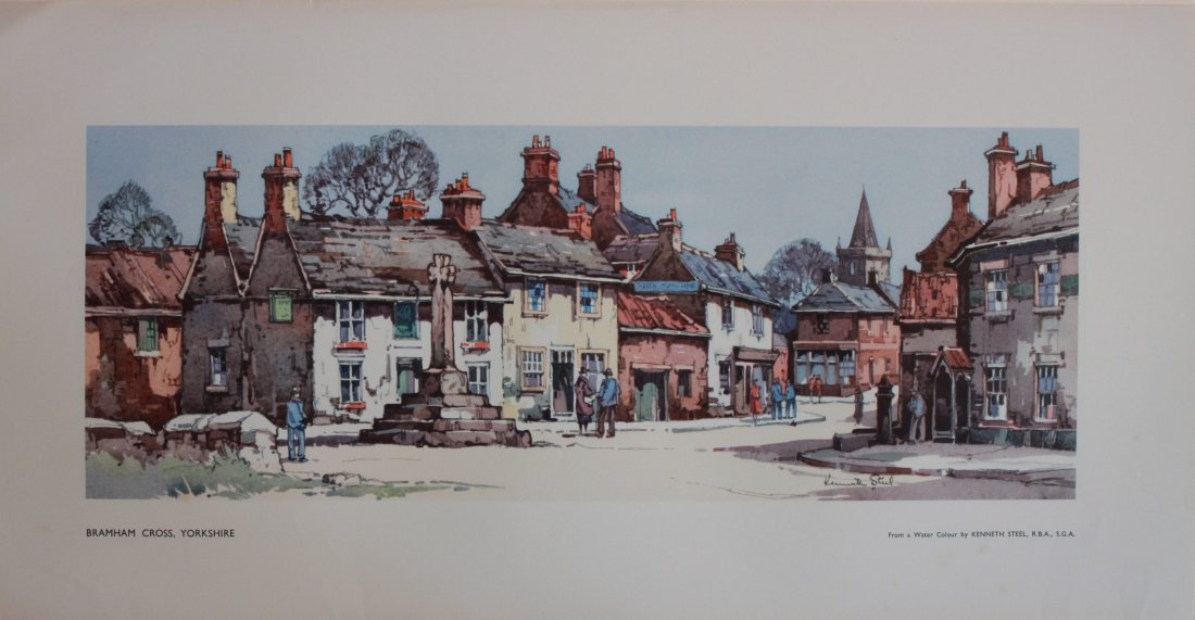Kenneth Steel (1906-1970) Braham Cross Yorkshire, LNER: Kenneth Steel (1906-1970) Braham Cross Yorkshire, LNER Carriage print issued post 1948 - 25.5 x 51 cm Property of the late Albert Cook ex Publicity Manager BR (NER)*
