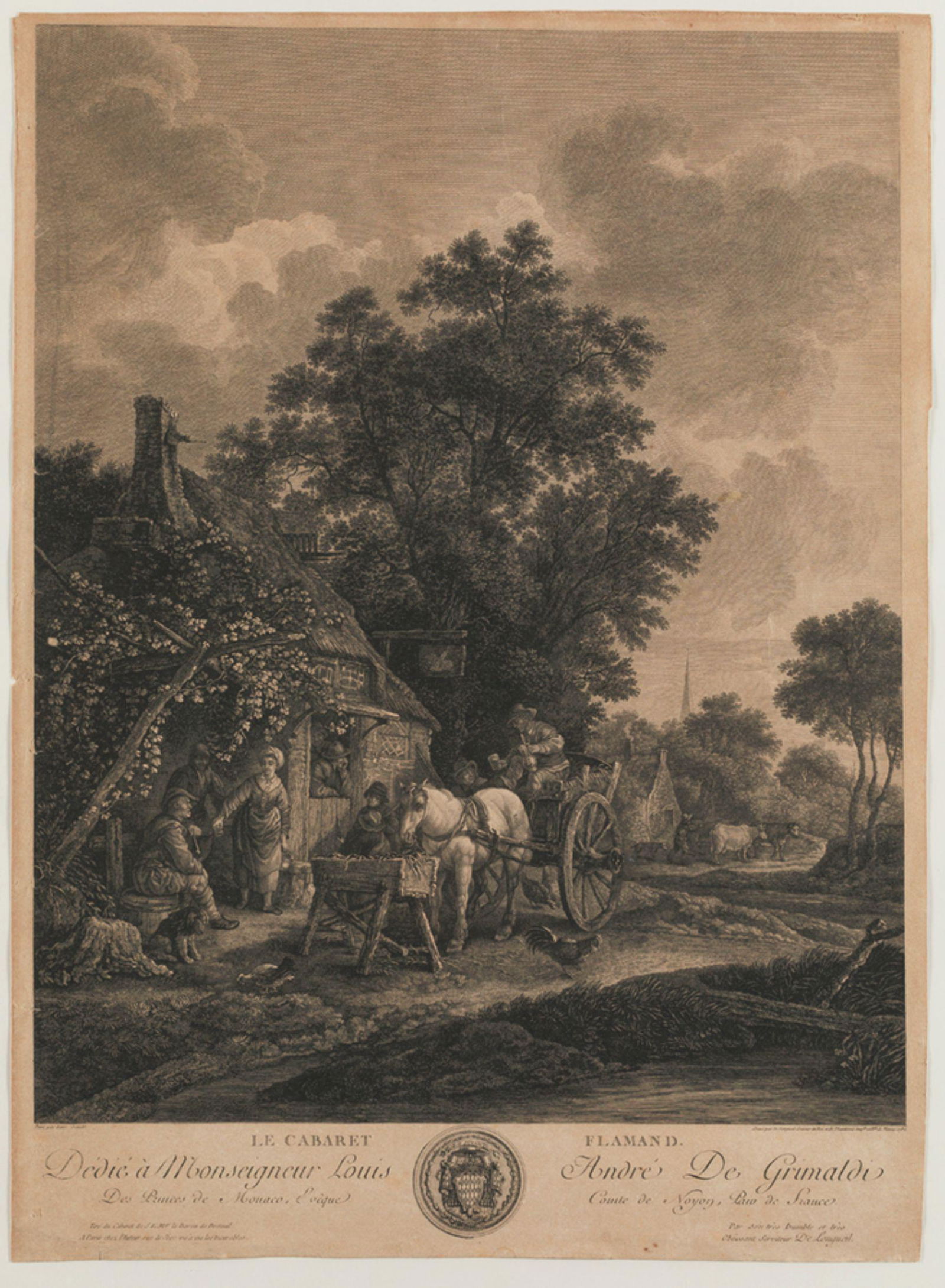 Stop on the way: JOSEPH DE LONGUEIL Signed in plate.