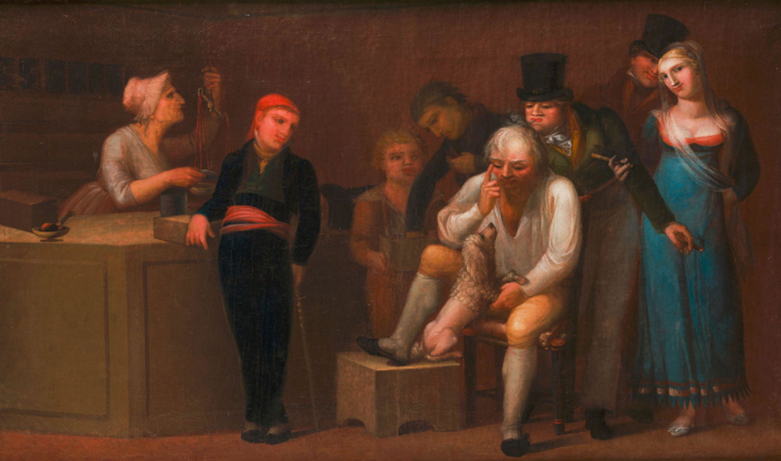 JOSEPH-BERNARD FLAUGIER "Interior": Oil on canvas