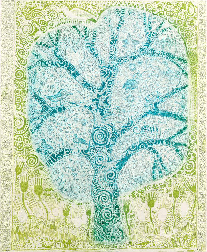 JUAN ROMERO FERNÃNDEZ 1932 / 1996 "Tumult in the: Numbered 2/20, titled, signed and dated in pencil at the bottom. With artist's stamp in the lower right corner.. Engraving