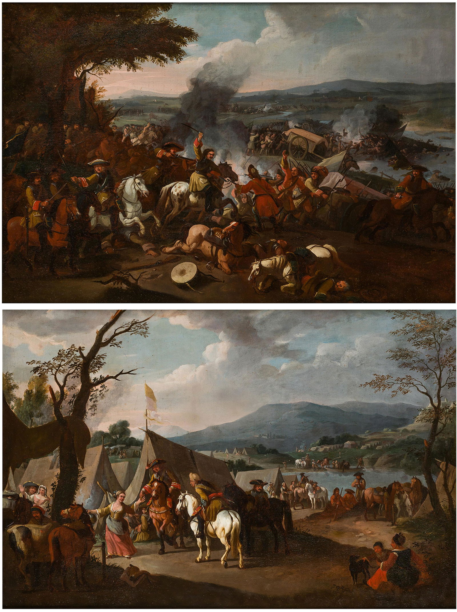 KAREL BREYDEL KNIGHT OF ANTWERP 1678 / 1733 """Battle"": Works by this artist specialized in the theme of cavalry charges that he makes with loose brushstrokes and bright colours in studied compositions in the style of Adam Van der Meulen and landscapes inf