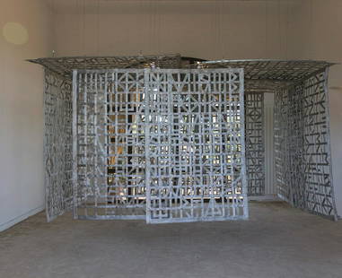 CRISTINA IGLESIAS (1956) "Suspenofd Pavilion V", 2015: Artwork purchased directly from the artist by the current owner. . Stranded wire and steel wire ropes