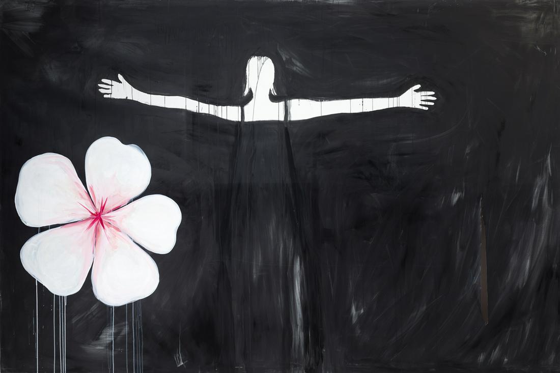 SUSY GOMEZ (1964 / .) "The flow of blood I", 2004: Signed with initials, dated and titled on the back, with Soledad Lorenzo Gallery label. . Acrylic on canvas