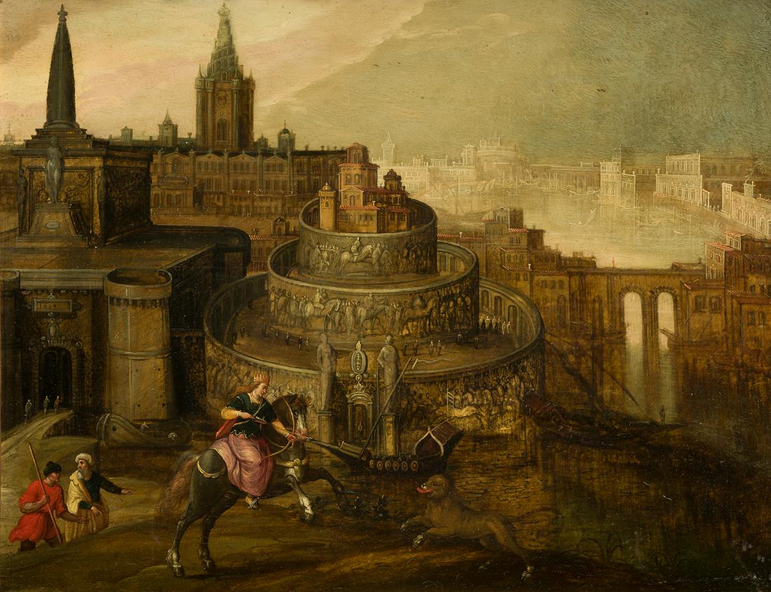 ATRIBUIDO A TOBIAS VERHAECHT (1561 / 1631) "Diana the: Dated lower left Provenance: -MÂªBlanche 8Commissaire-Priseur), Sale at Versailles, June 12, 1969, lot 166 (as Tobias Verhaecht). Certificate of sale included -Private collection, Madrid. .52 x 66,