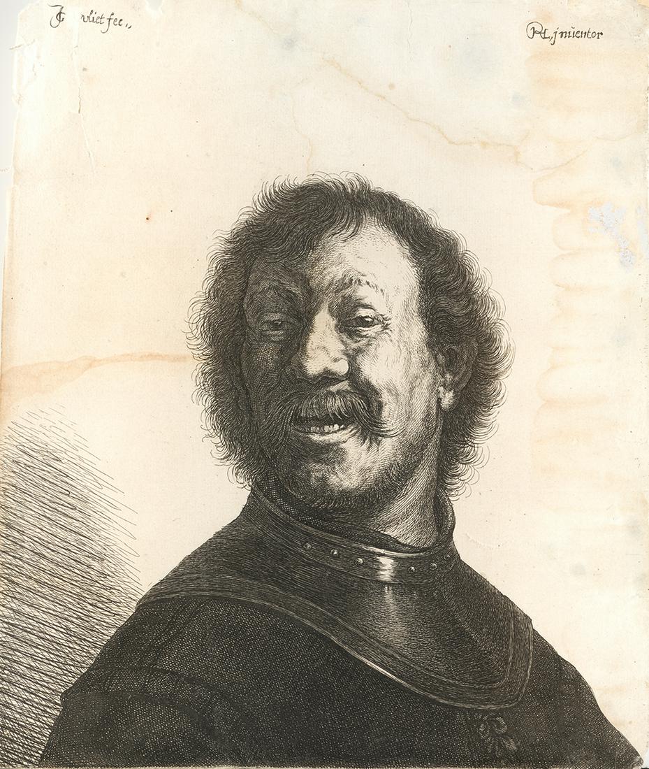 JOHANNES VAN VLIET (1610 / 1668) "Portrait": Signed in plate, shows deteriorations and interventions. . Engraving. 23 x 19 cm