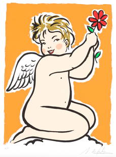 ANTONIO DE FELIPE (1965 / .) "Cherubin": Signed and justified in pencil on the bottom 50/75 . Serigraphy. 32 x 25 cm