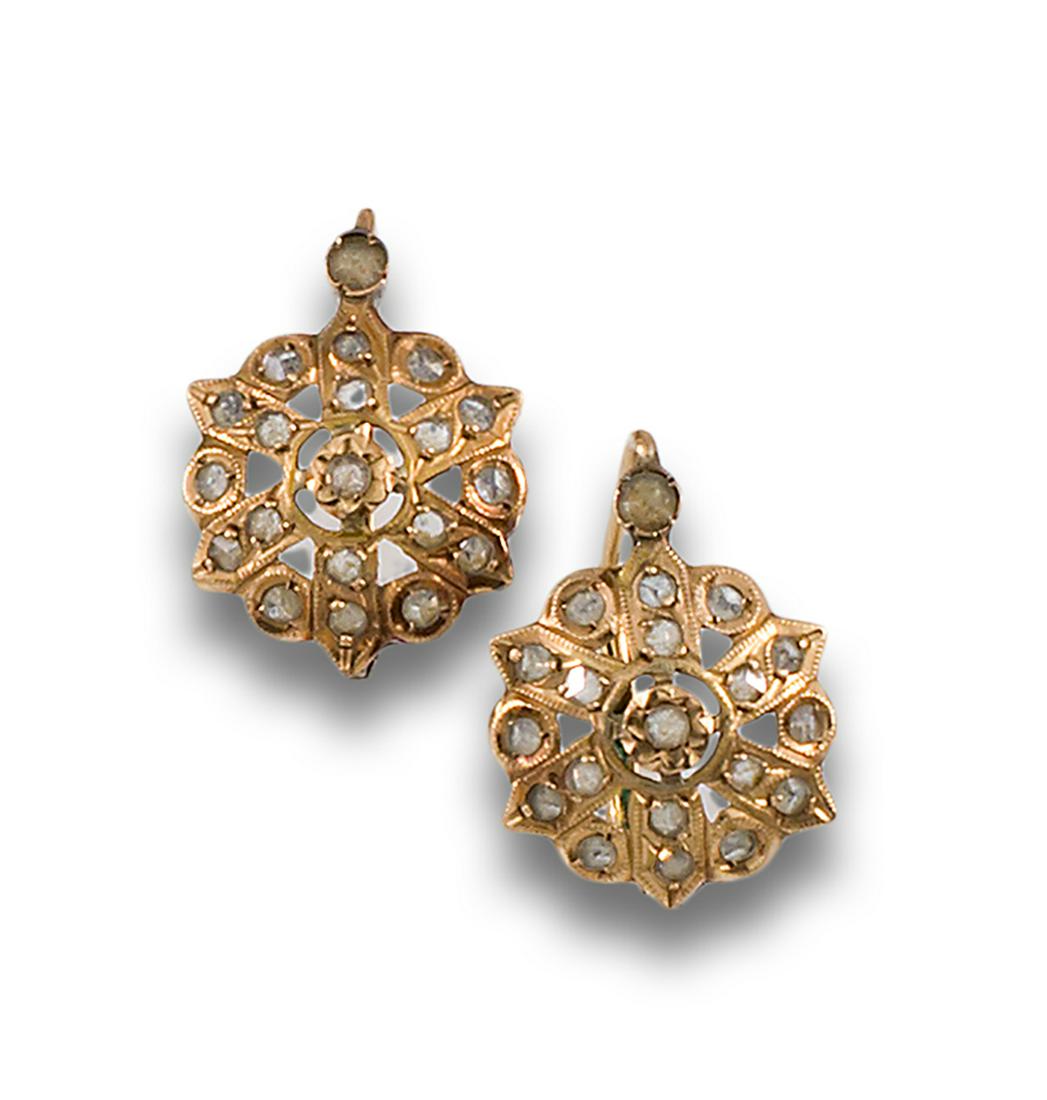 Rosette earrings, XIX gold (1 of 1)