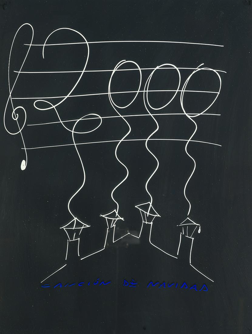 PELAYO ORTEGA NOVILLO (1956 / .) "Christmas song": Signed and justified in pencil at the bottom X/XXXV (Non-marketable edition) . Silkscreen printing. 65 x 49 cm.