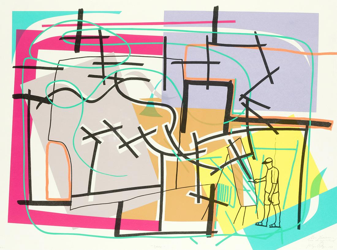 PELAYO ORTEGA NOVILLO (1956 / .) "Jazz", 2001: HC justified, titled, dedicated, signed and dated . Silkscreen printing on paper. 57 x 77 cm