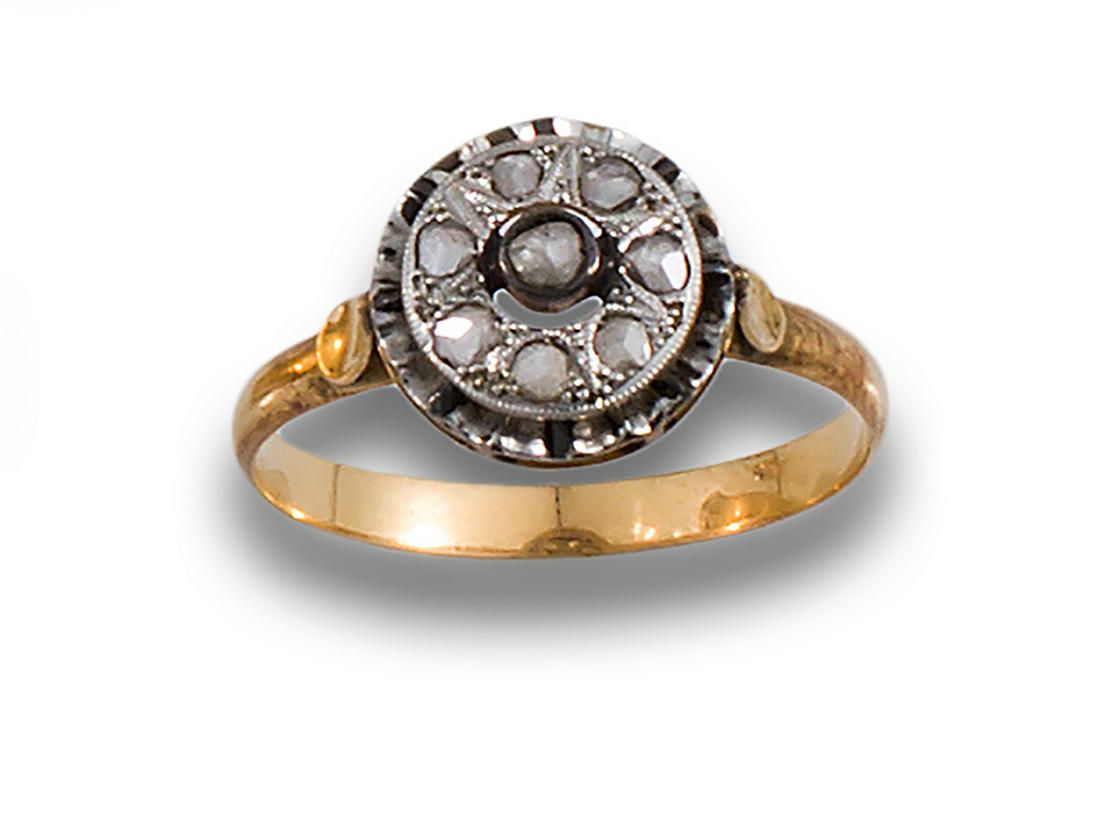 RING XIX C. YELLOW GOLD WHITE VIEWS WITH DIAMONDS (1 of 1)