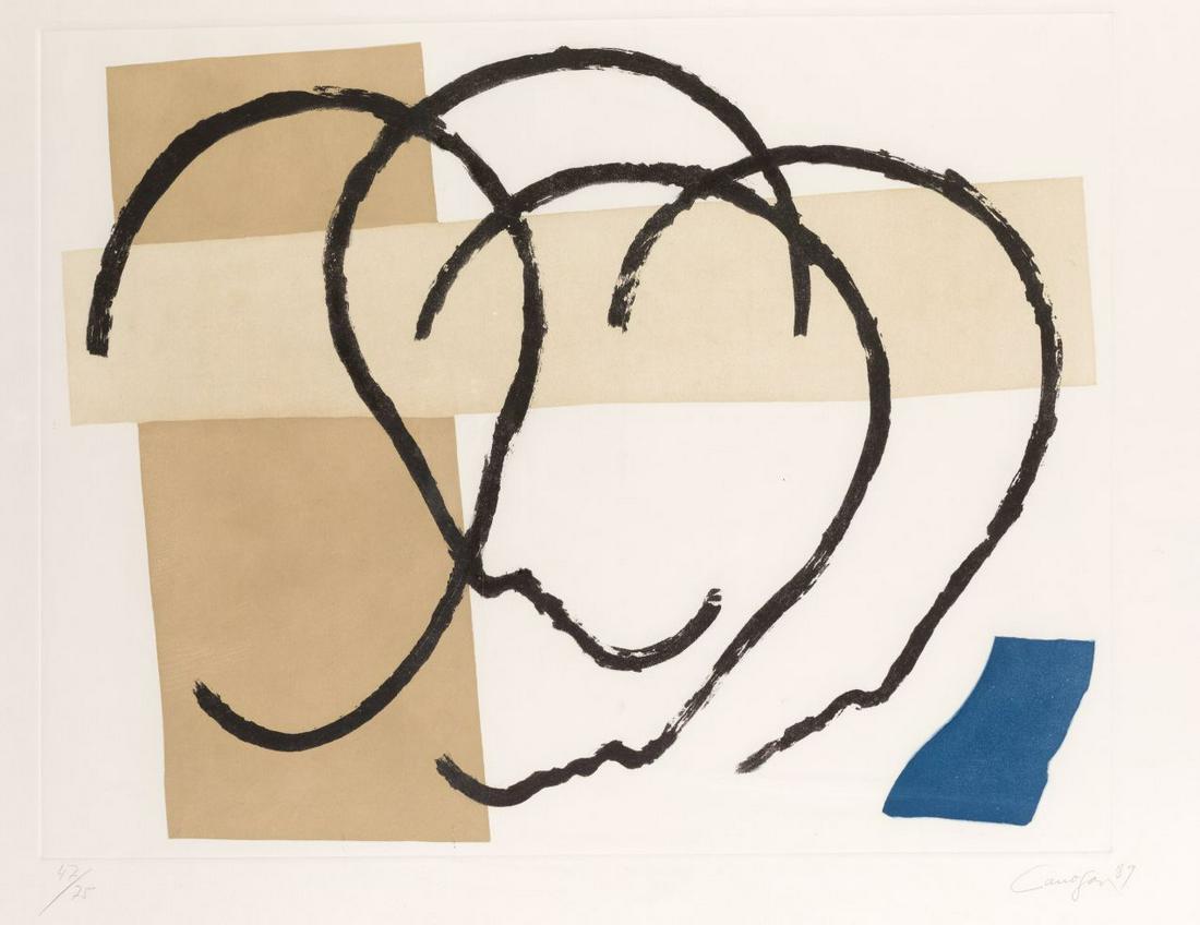 RAFAEL CANOGAR (1935 / .) "Urban scene nÂº2", 1989: Signed, dated and justified in pencil at the bottom. Attached certificate of authenticity from La Caja Negra Ediciones Gallery Work included in the artist's on-line catalogue raisonnÃ© with nÂº116