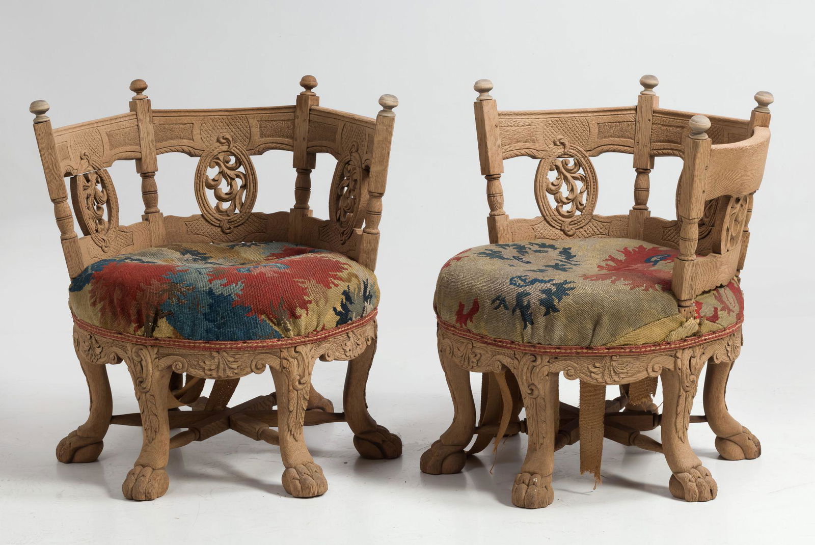Pair of oak armchairs 19th century (1 of 1)