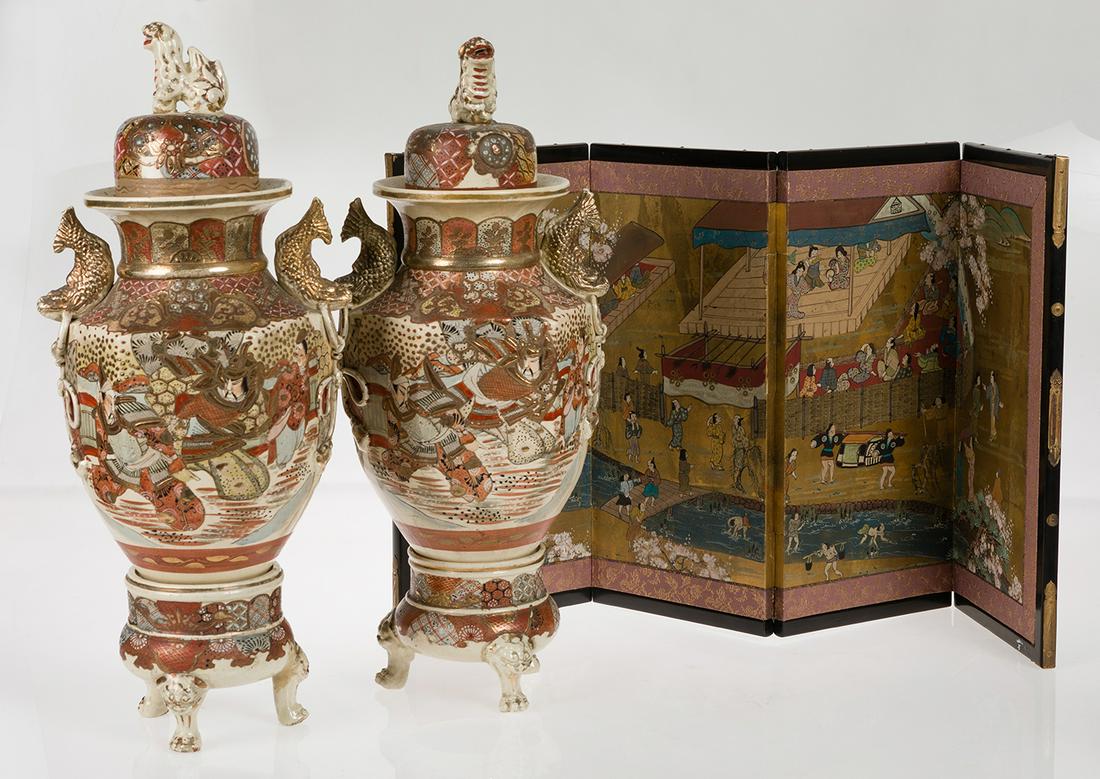 Pair of Satsuma vases (1 of 1)