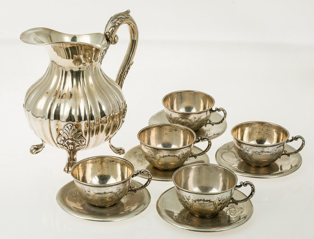 5 silver cups with their plates (1 of 1)