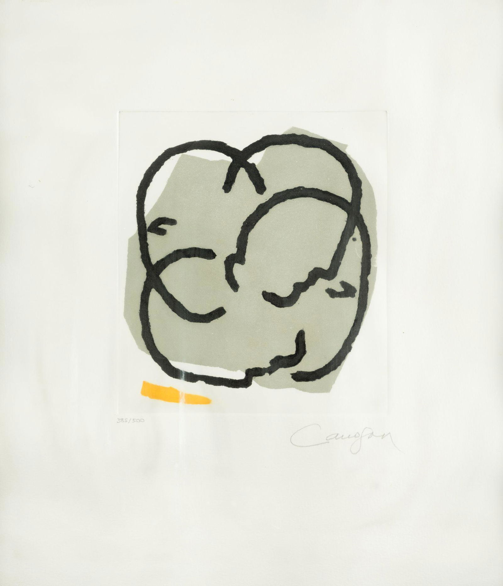 RAFAEL CANOGAR. Toledo (1935). "Untitled" . Footprint: 23 x 20 cm.: Signed and justified in pencil 385/500 at the bottom. It belongs to the folder "XV Anniversary. Homage to John Paul II", a project developed between 1992 and 1995 with the participation of artists suc