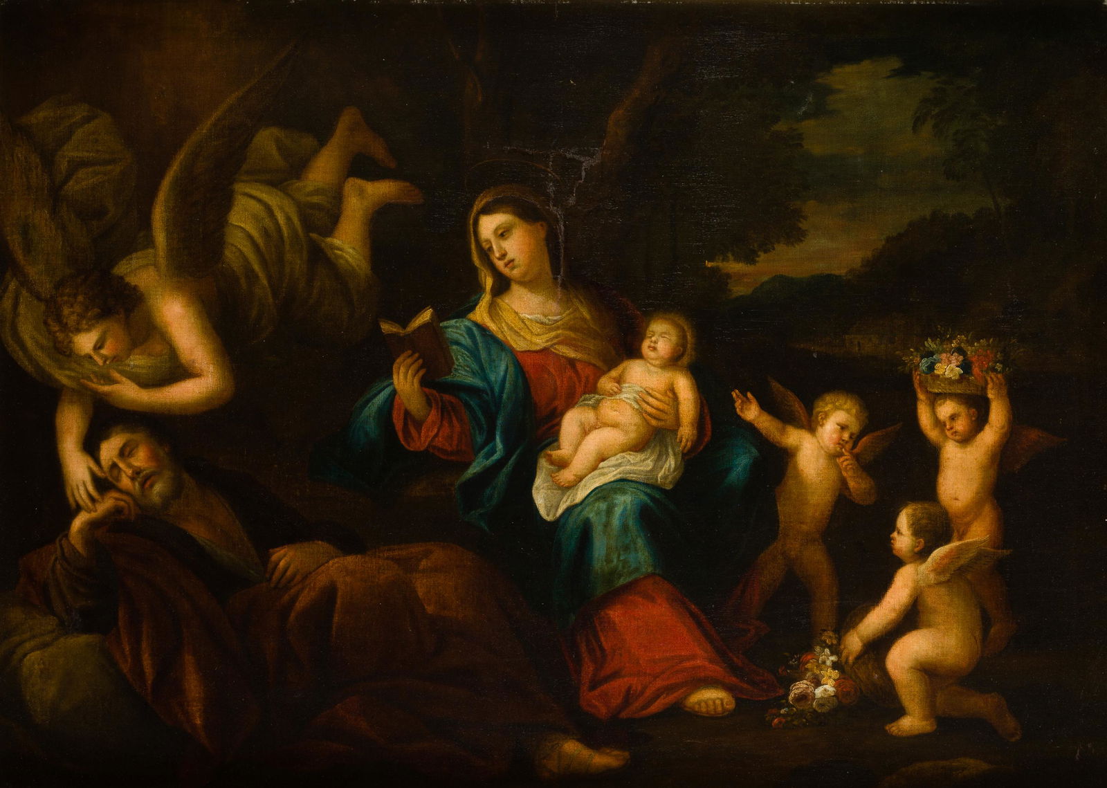 ITALIAN SCHOOL (17TH CENTURY) "Rest on the flight to Egypt". (1 of 1)