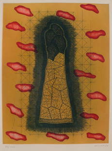 MITSUO MIURA. Iwate (1946). "Untitled", 1976.: Etching.Signed, dated and justified in pencil 99/100 at the bottom . Imprint: 30 x 24 cm.