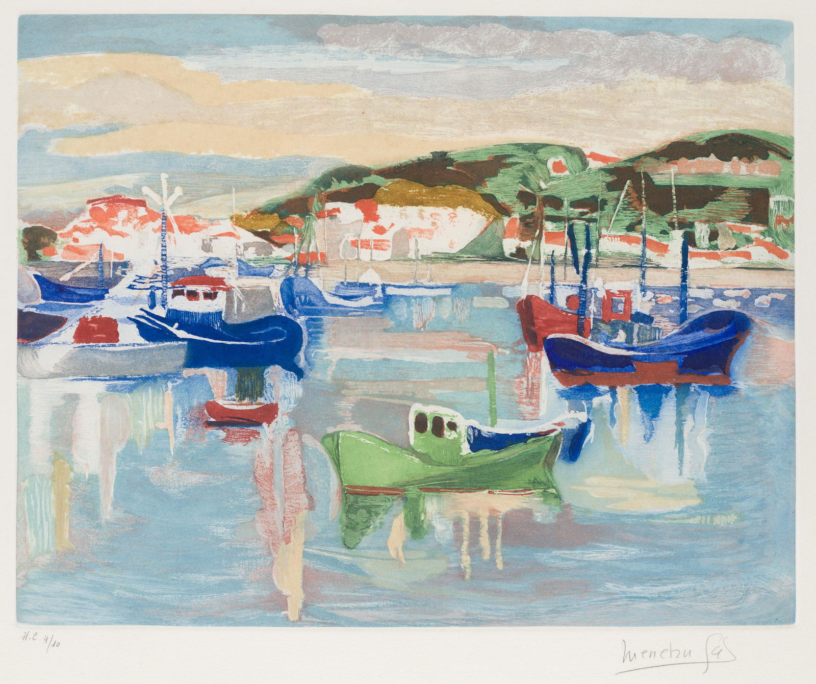 MENCHU GAL Irun. GuipÃºzcoa (1919) / San SebastiÃ¡n (2008) "Boats in FuenterrabÃ­a". (1 of 1)