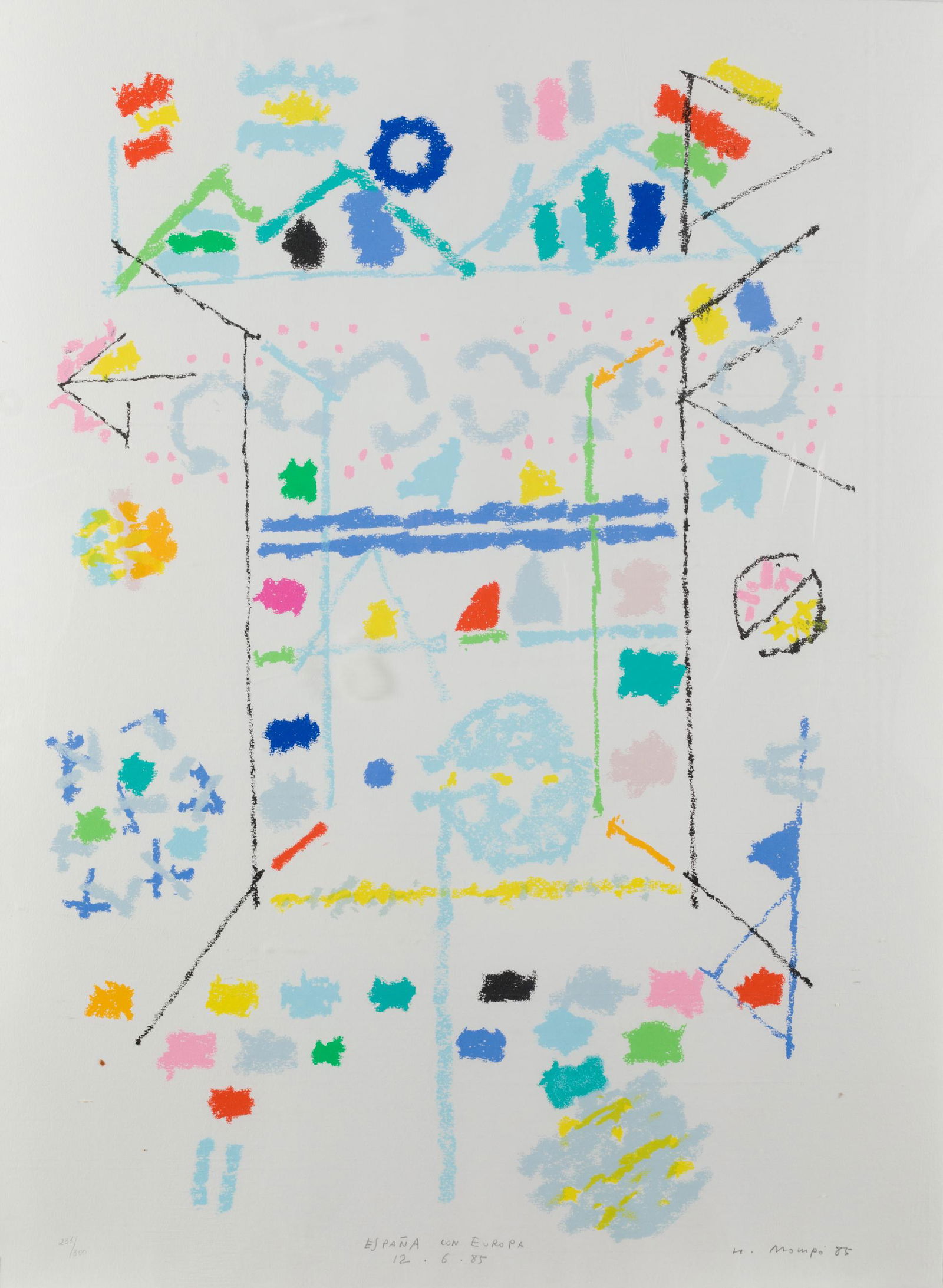 MANUEL HERNÃNDEZ MOMPÃ“ Valencia (1927) / Madrid (1992) "Spain with Europe", 1985 (1 of 1)