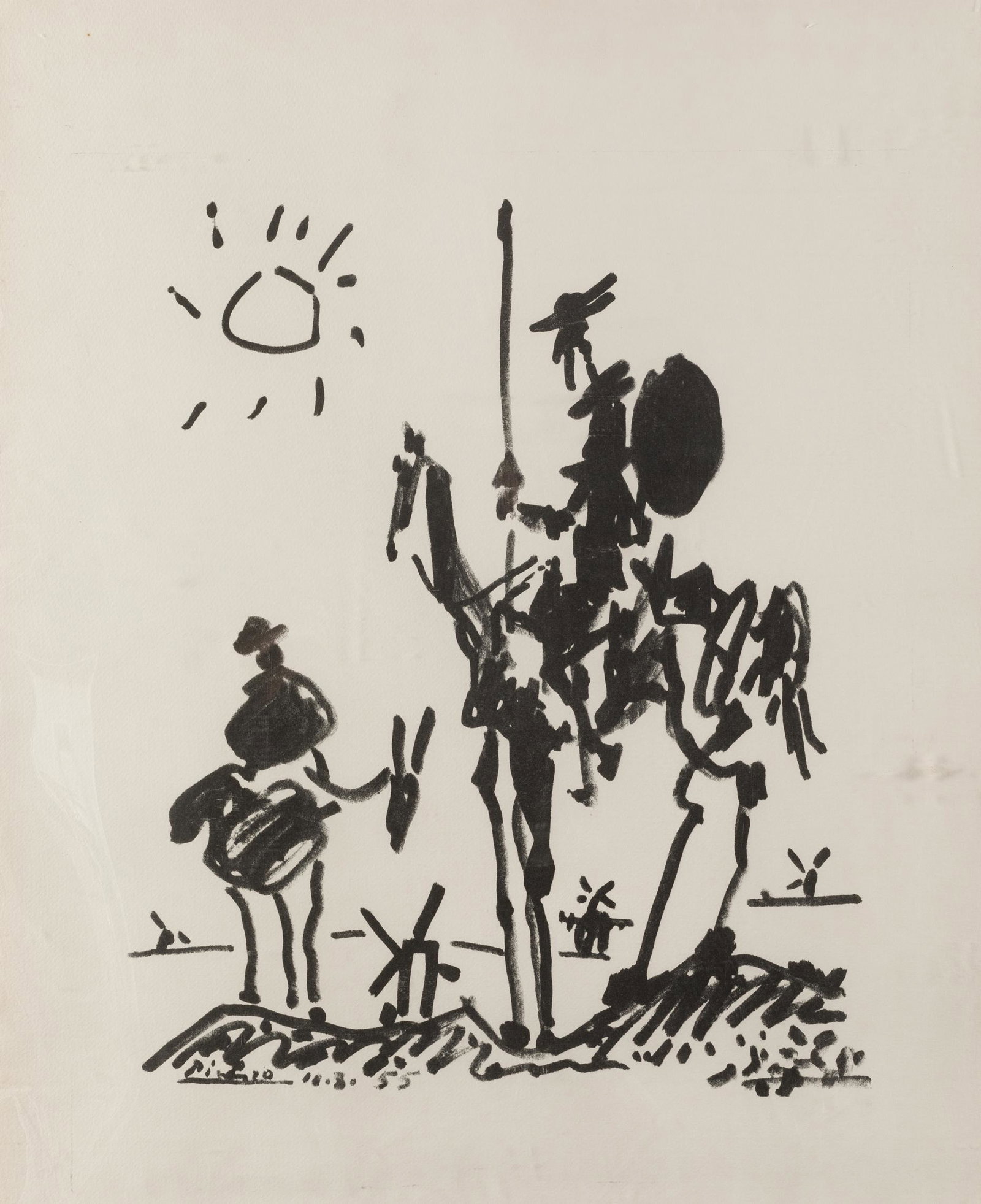 PABLO RUIZ PICASSO Malaga (1881) / Paris (1973) "Don Quixote and Sancho". (1 of 1)