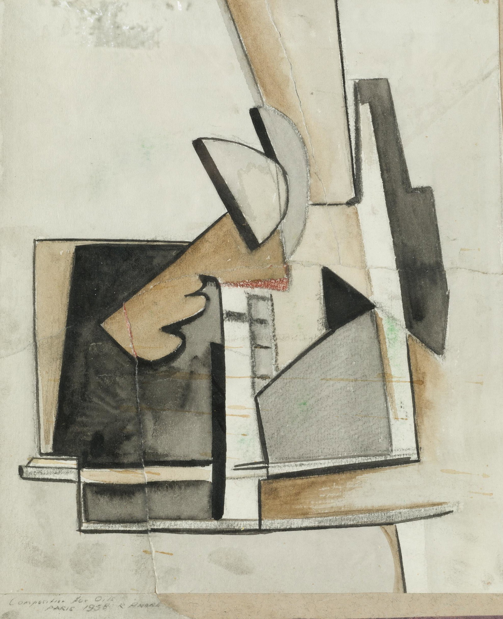 ANONYMOUS (20TH CENTURY) "Cubist composition". 1958 (1 of 1)