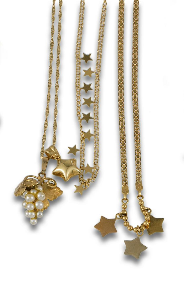 Set of three 18kt yellow gold chains. (1 of 1)