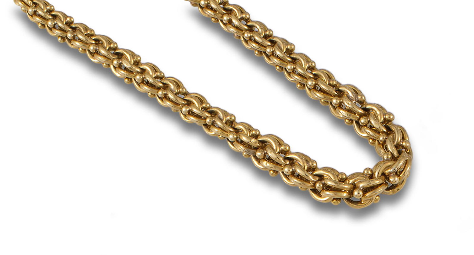 18kt yellow gold fob made of intertwined links. (1 of 1)