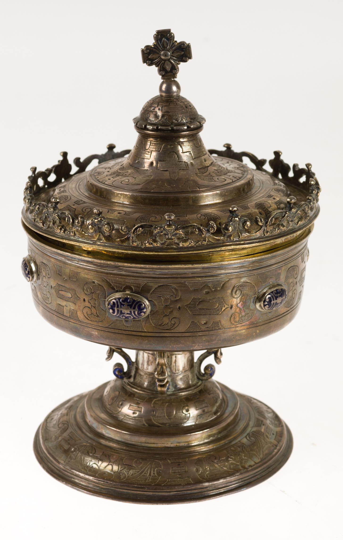 Silver and enamel ciborium, Spain, fisrt 17th Century (1 of 1)