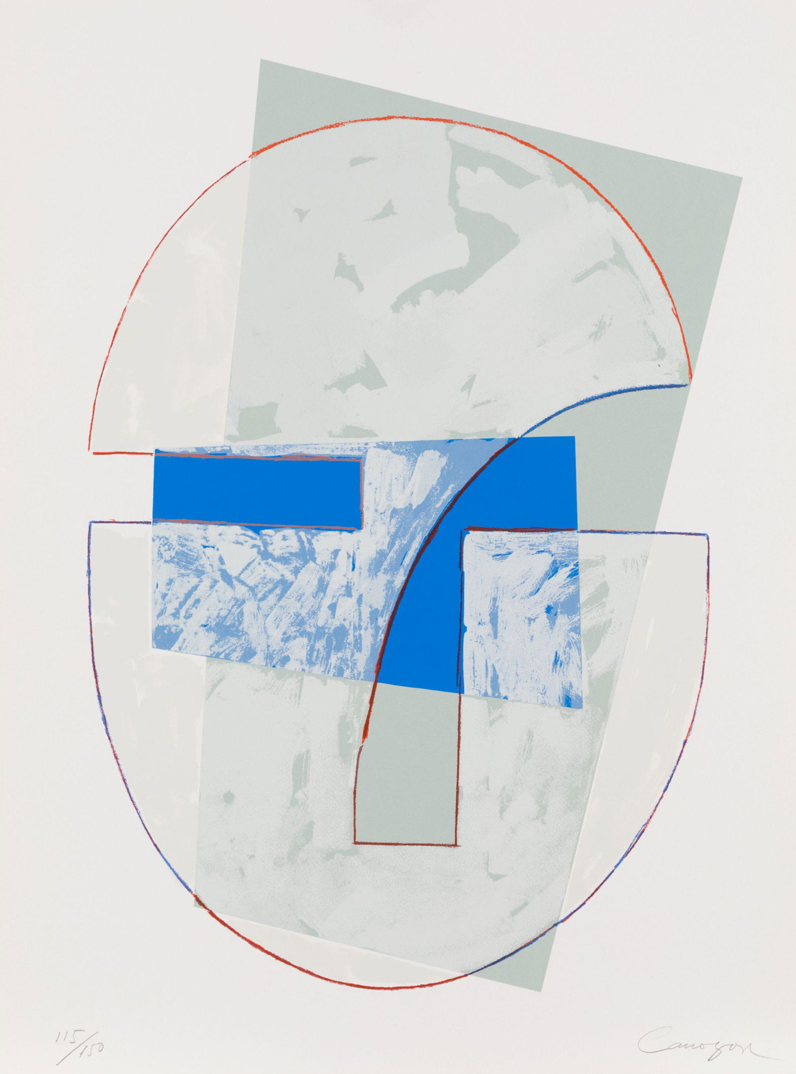 RAFAEL CANOGAR Toledo (1935) "Head": Silkscreen on paper Signed in pencil and numbered 115/150 at the bottom. Work done for the folder of the magazine Pencil with works by Arroyo, Bilbao, Canogar, Gordillo, Guerrero and Nagel. Printed by