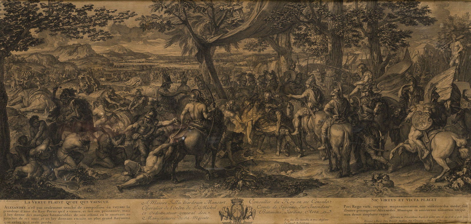 Engraving Plate signed. Engravings after the work of Le Brun. Belonging to the series on the Battles (1 of 1)