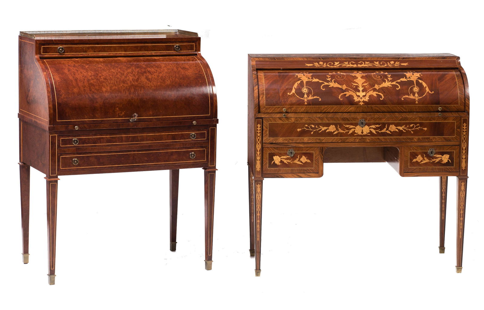 With fruit wood marquetry drawing rockeries and flowers. Stamped on the back. Measurements: 103 x (1 of 1)