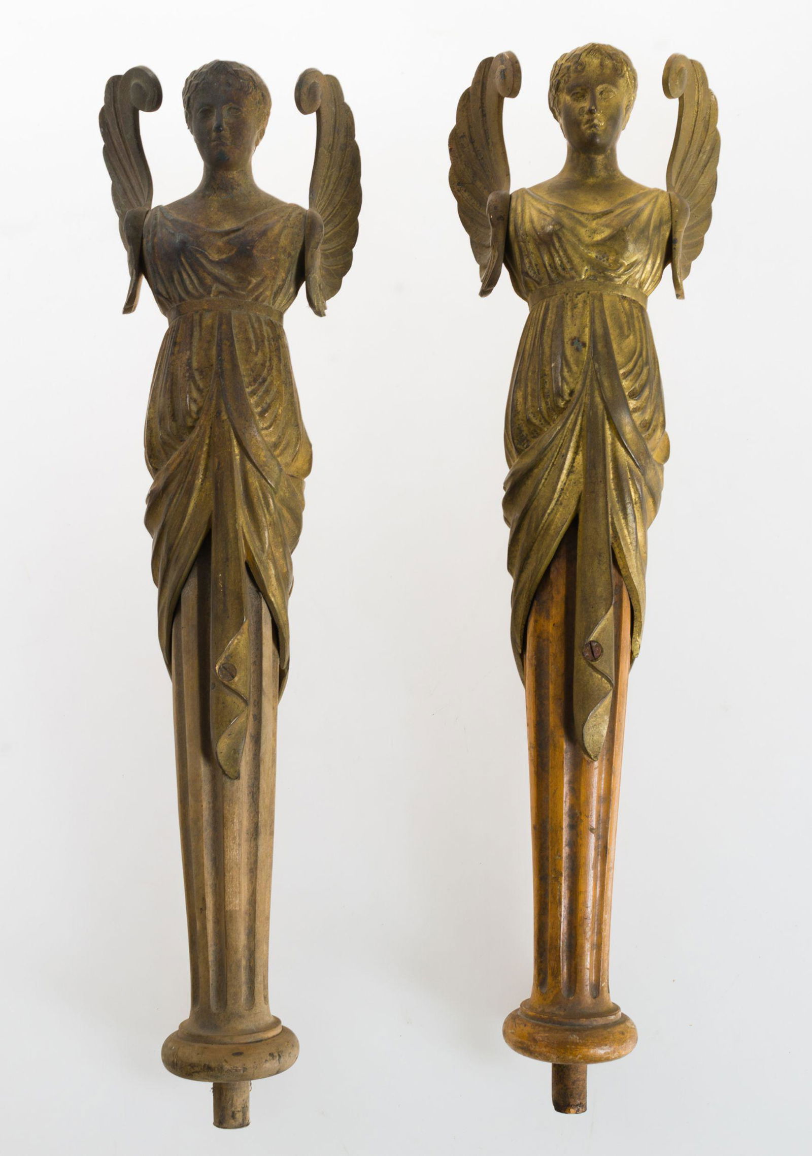Pair of gilded bronze winged caryatids, possibly France, 19th century (1 of 1)
