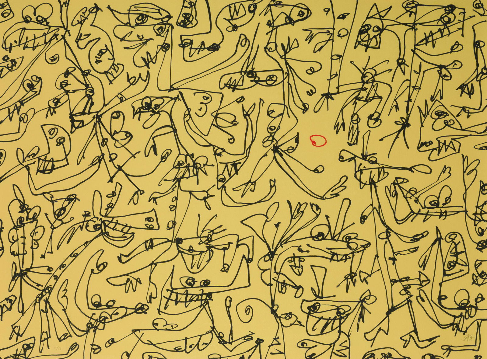 ANTONIO SAURA Huesca (1930) / Cuenca (1998) "Dance of the Sun", 1996: Serigraphy on paper Signed and justified 60/99 in pencil at the bottom. Bibliography: "Antonio Saura: Catalog raisonnÃ© of graphic works , Ed. Patrick Cramer, Geneva, 2000, p. 711, nÂº 603. Measur