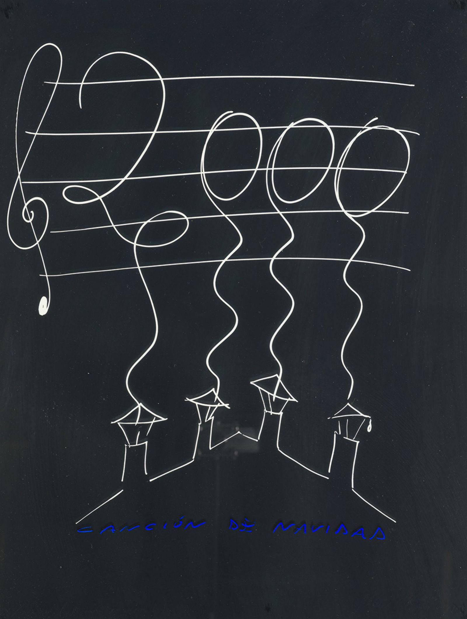 PELAYO ORTEGA NOVILLO Mieres (Asturias) (1956) "Christmas Song": Silkscreen Signed and justified in pencil at the bottom X/XXXV â€‹â€‹(Non-venal Edition) Measurements: 65 x 49 cm.