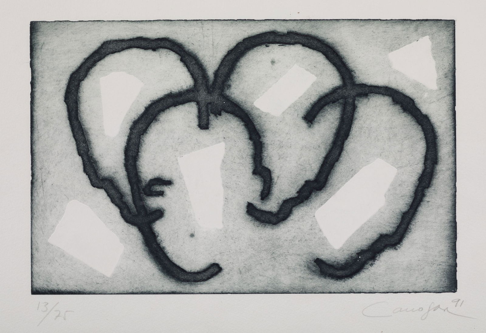 RAFAEL CANOGAR Toledo (1935) "Untitled", 1991: Etching on paper Signed, dated and justified in pencil 13/75 at the bottom. Â·Edition of 75 copies + 6 PA Â·Paper size: 38 x 51 cm Â·Reproduced in the artist's online catalog raisonnÃ© on nÂ�