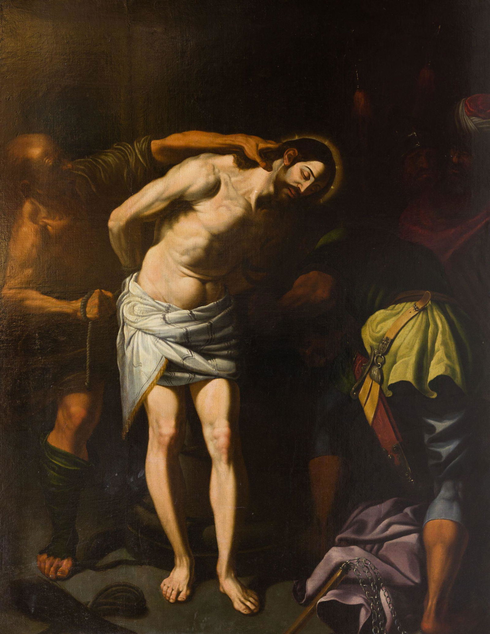 CIRCLE OF VICENTE CARDUCHO (1st 1/2 17th century) "Flagellation of Christ": Oil on canvas. Reference bibliography: - Pascual Chenel, A. and RodrÃ­guez Rebollo, A., "Vicente Carducho. Dibujos. CatÃ¡logo raisonado", CEEH, Madrid, 2015, early 169-175. The representations of
