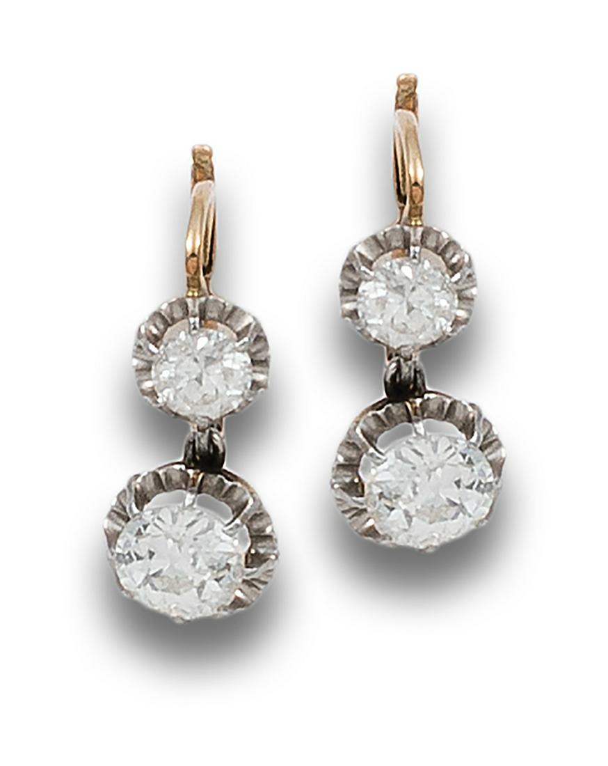 GOLD AND PLATINUM EARRINGS WITH DIAMONDS (1 of 1)